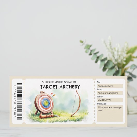 Target Archery Gift Ticket  招待状 (スタンド正面)