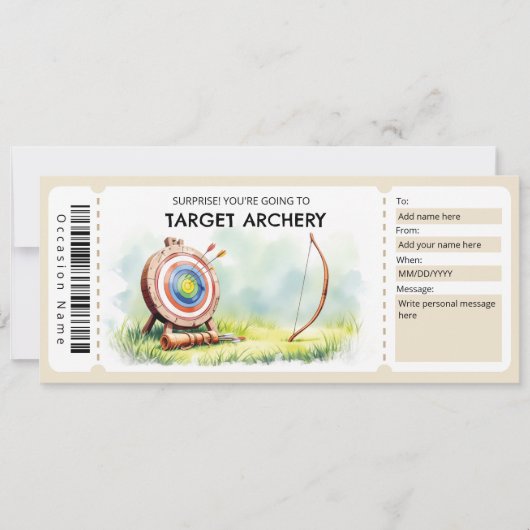 Target Archery Gift Ticket  招待状 (正面)