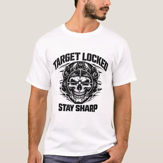 Target Locked Tactical Skull Tシャツ (正面)