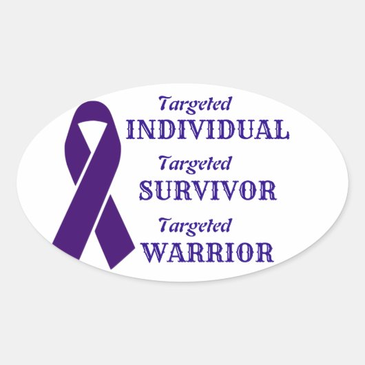 Targeted Individuals Awareness Survivor Warrior 楕円形シール (正面)