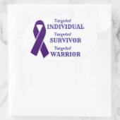 Targeted Individuals Awareness Survivor Warrior 楕円形シール (バッグ)