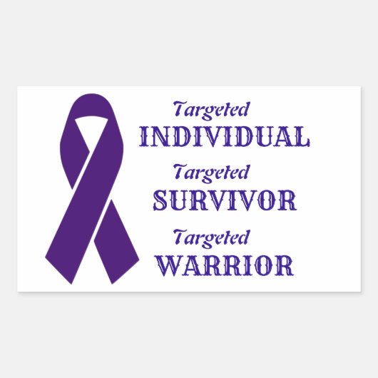 Targeted Individuals Awareness Survivor Warrior 長方形シール (正面)