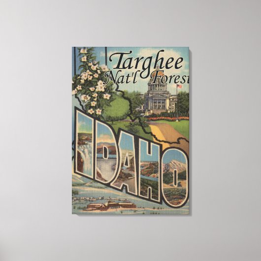 Targhee Nat'l Forest, Idaho - Large Letter Scene キャンバスプリント (正面)