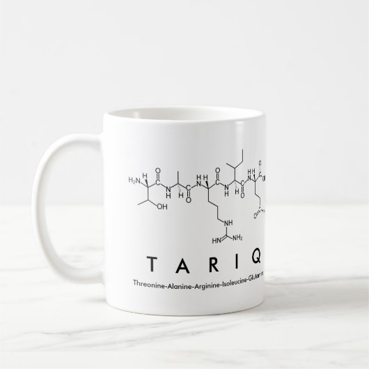 Tariqペプチド名mug コーヒーマグカップ (左)