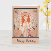 Tarjeta anime girl happy birthday カード (黄色い花)