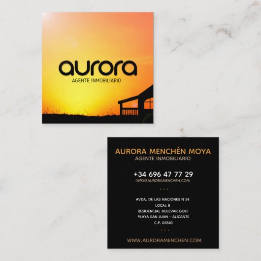 TARJETA AURORA スクエア名刺 (正面/裏面)