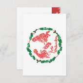 Tarjeta con sobre de la corona navideña (正面/裏面)
