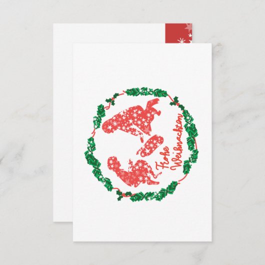 Tarjeta con sobre de la corona navideña (正面/裏面)