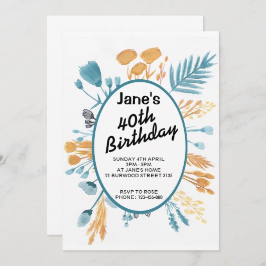 Tarjeta cumpleaños con diseño original 招待状 (正面/裏面)