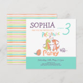 Tarjeta Cumpleaños Prehistoric Party Dinos (正面/裏面)