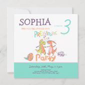 Tarjeta Cumpleaños Prehistoric Party Dinos (正面)