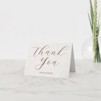 Tarjeta de Agradecimiento Boda Caligrafía y Foto  サンキューカード