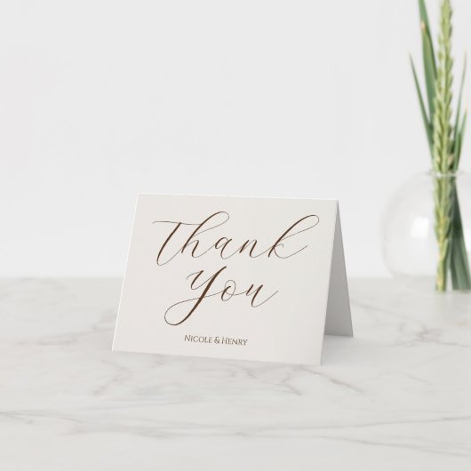 Tarjeta de Agradecimiento Boda Caligrafía y Foto  サンキューカード (正面)