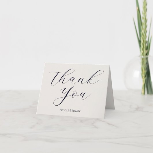 Tarjeta de Agradecimiento Boda Caligrafía y Foto  サンキューカード (正面)