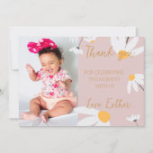 Tarjeta De Agradecimiento Boho Daisy Thank You,  T サンキューカード (正面)