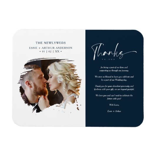 Tarjeta De Agradecimiento Brusstoke写真モダン（Tarjeta D マグネット (横)