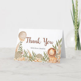 Tarjeta De Agradecimiento Lion Boho pampas Grass t サンキューカード