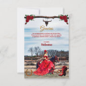 Tarjeta de agradecimiento Rancho con 4 fotos サンキューカード (正面)