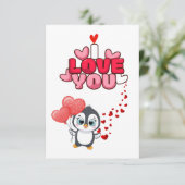 Tarjeta de amor pinguins love カード (スタンド正面)