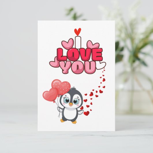 Tarjeta de amor pinguins love カード (スタンド正面)