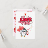 Tarjeta de amor pinguins love カード (正面/裏面インサイチュ)