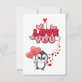 Tarjeta de amor pinguins love カード