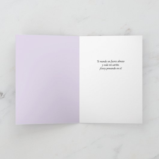 Tarjeta de Ánimo Azul Acuarela Floral カード (内部)