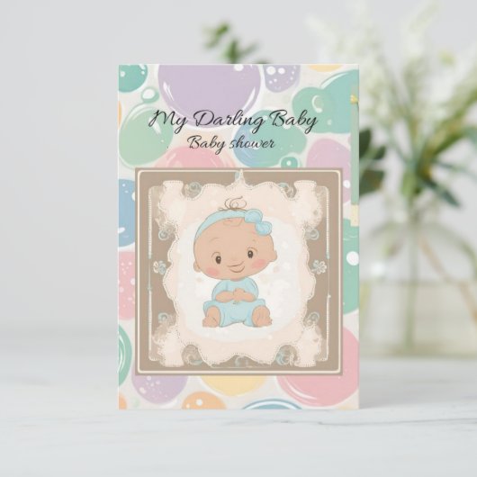 tarjeta de baby shower 招待状 (スタンド正面)