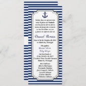 Tarjeta de Bautizo Nautico Ancla azul gris 招待状 (正面/裏面)