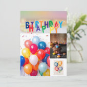 Tarjeta de cumpleaños dulce y divertida – Happy Bi 招待状 (スタンド正面)