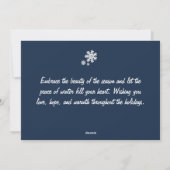 Tarjeta de Esperanza y Paz con Escena Invernal シーズンカード (裏面)