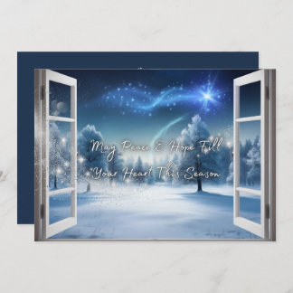 Tarjeta de Esperanza y Paz con Escena Invernal シーズンカード