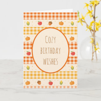 Tarjeta de felicitación de cumpleaños en otoño, カード