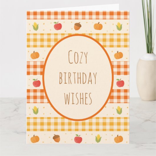 Tarjeta de felicitación de cumpleaños en otoño, サンキューカード (正面)