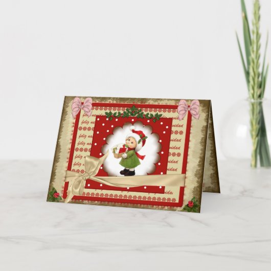 Tarjeta de felicitación Navidad  estilo scrap シーズンカード (正面)
