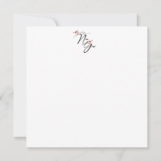 Tarjeta de felicitación plana con corazones カード (裏面)