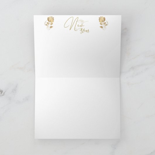 Tarjeta de felicitación plegada con feliz año カード (内部)