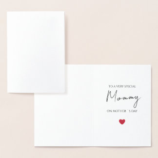 Tarjeta de felicitación plegada muther day 箔カード