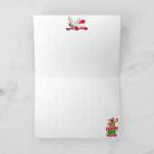 Tarjeta de felicitación plegada para navidad verde カード (内部)