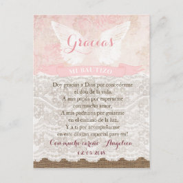 Tarjeta de Gracias con oracion para Bautismo ポストカード