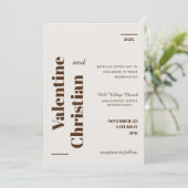 Tarjeta de Invitación Boda Minimal Modern Foto 招待状 (スタンド正面)