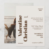 Tarjeta de Invitación Boda Minimal Modern Foto 招待状 (正面/裏面)