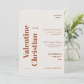 Tarjeta de Invitación Boda Minimal Modern Foto 招待状 (スタンド正面)