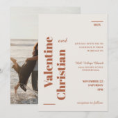 Tarjeta de Invitación Boda Minimal Modern Foto 招待状 (正面/裏面)