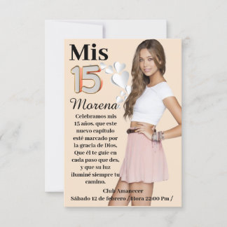 Tarjeta de invitación de 15 años 招待状