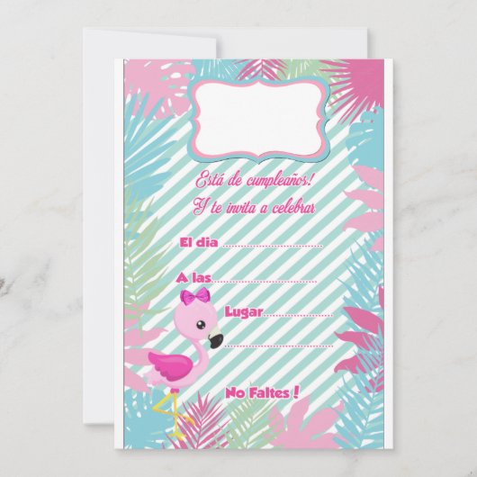 Tarjeta de Invitación Flamenco Baby 招待状 (正面)