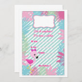 Tarjeta de Invitación Flamenco Baby 招待状 (正面/裏面)