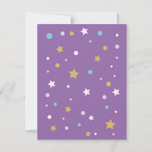 Tarjeta de invitación para cumpleaños unicornio (裏面)