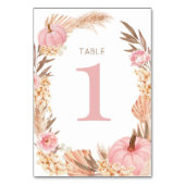Tarjeta De Mesa Boho Pampas pink  Pumpkin Table nu テーブルナンバー (裏面)
