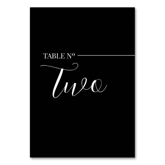 Tarjeta De Mesa Modern Black and White Table Numb テーブルナンバー (裏面)